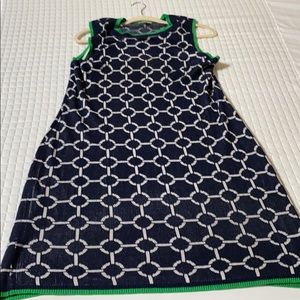 Navy and white knitted dress xl.